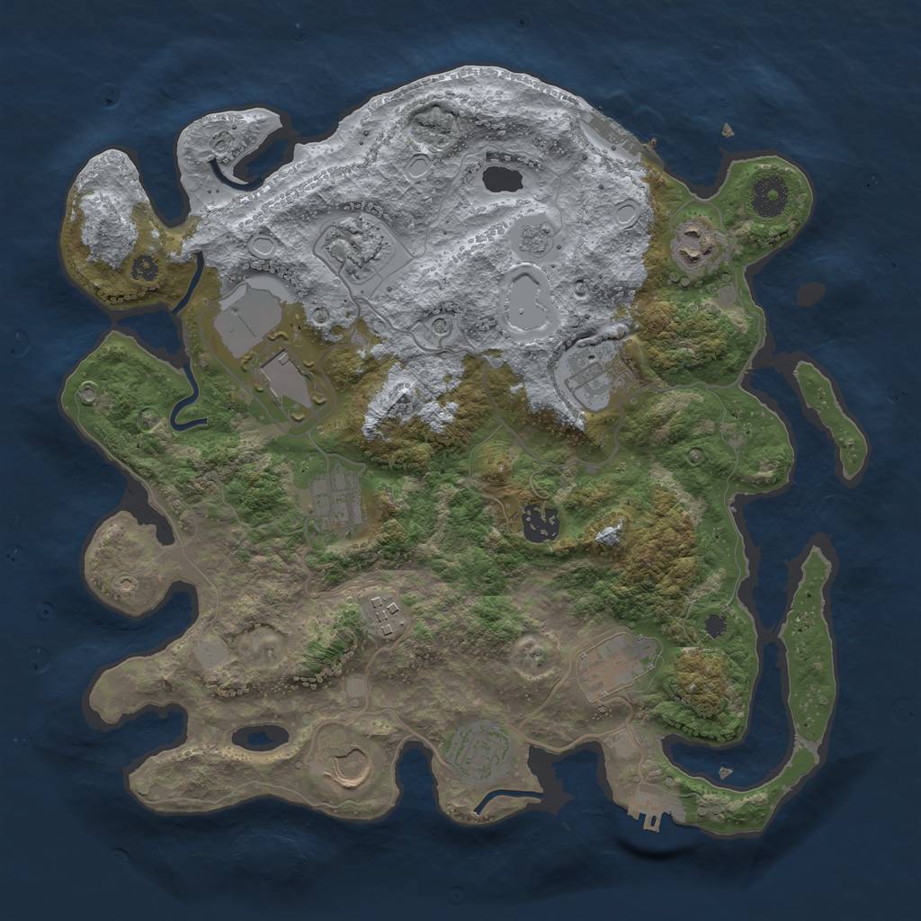 Rust Map: Procedural Map, Size: 3500, Seed: 872357764, 19 Monuments