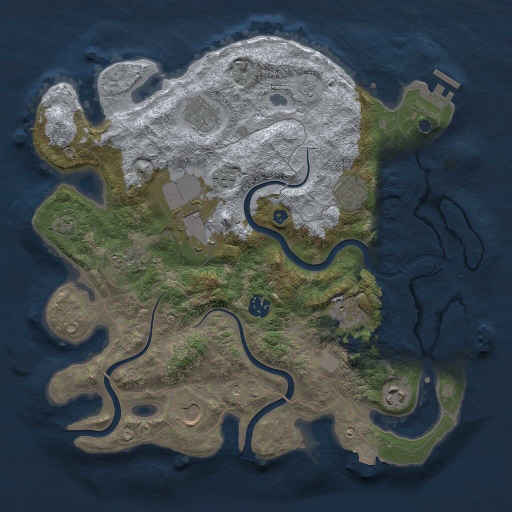 Rust Map: Procedural Map, Size: 3500, Seed: 872357764, 15 Monuments