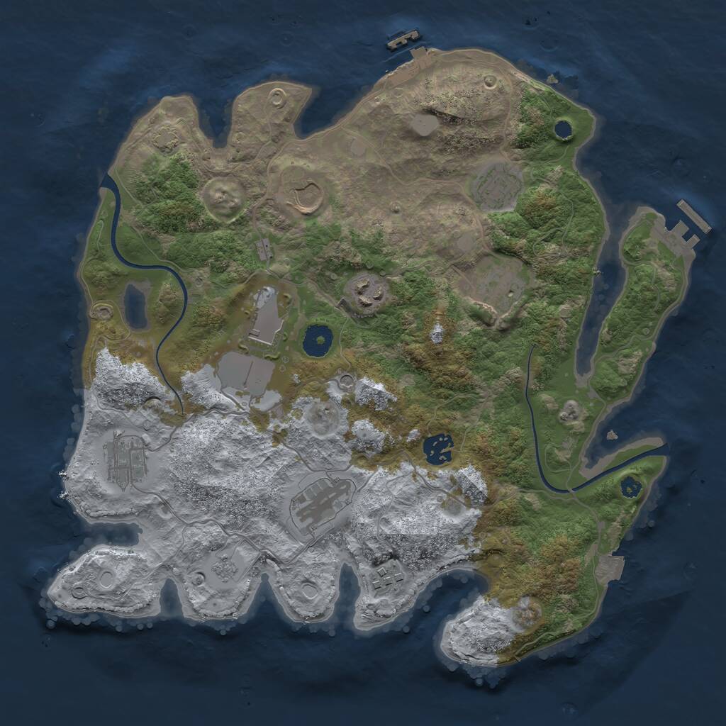 Rust Map: Procedural Map, Size: 3500, Seed: 21534, 15 Monuments