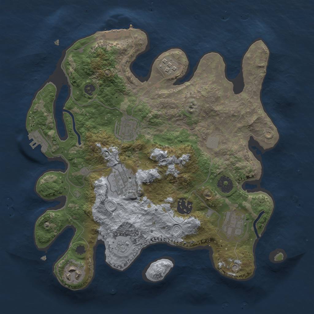 Rust Map: Procedural Map, Size: 2899, Seed: 8675309, 14 Monuments