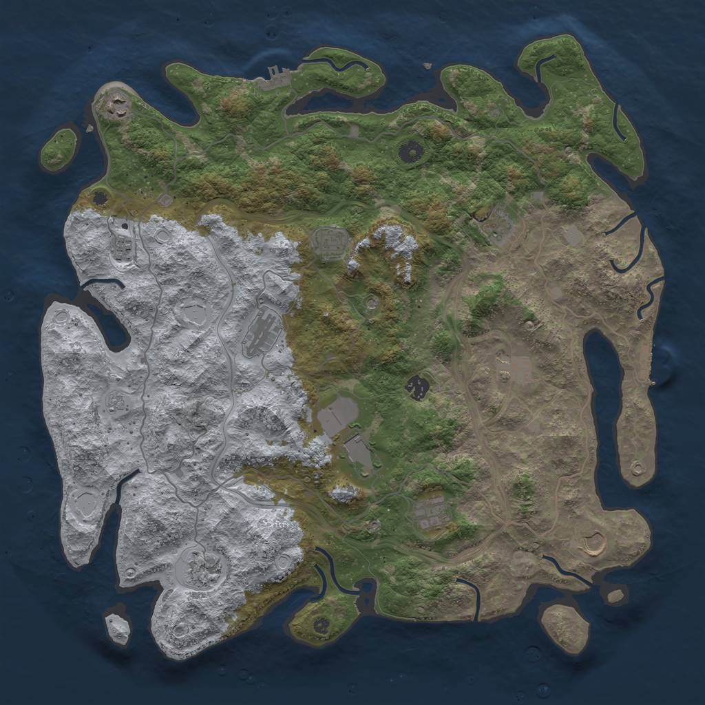 Rust Map: Procedural Map, Size: 4500, Seed: 1451758649, 20 Monuments