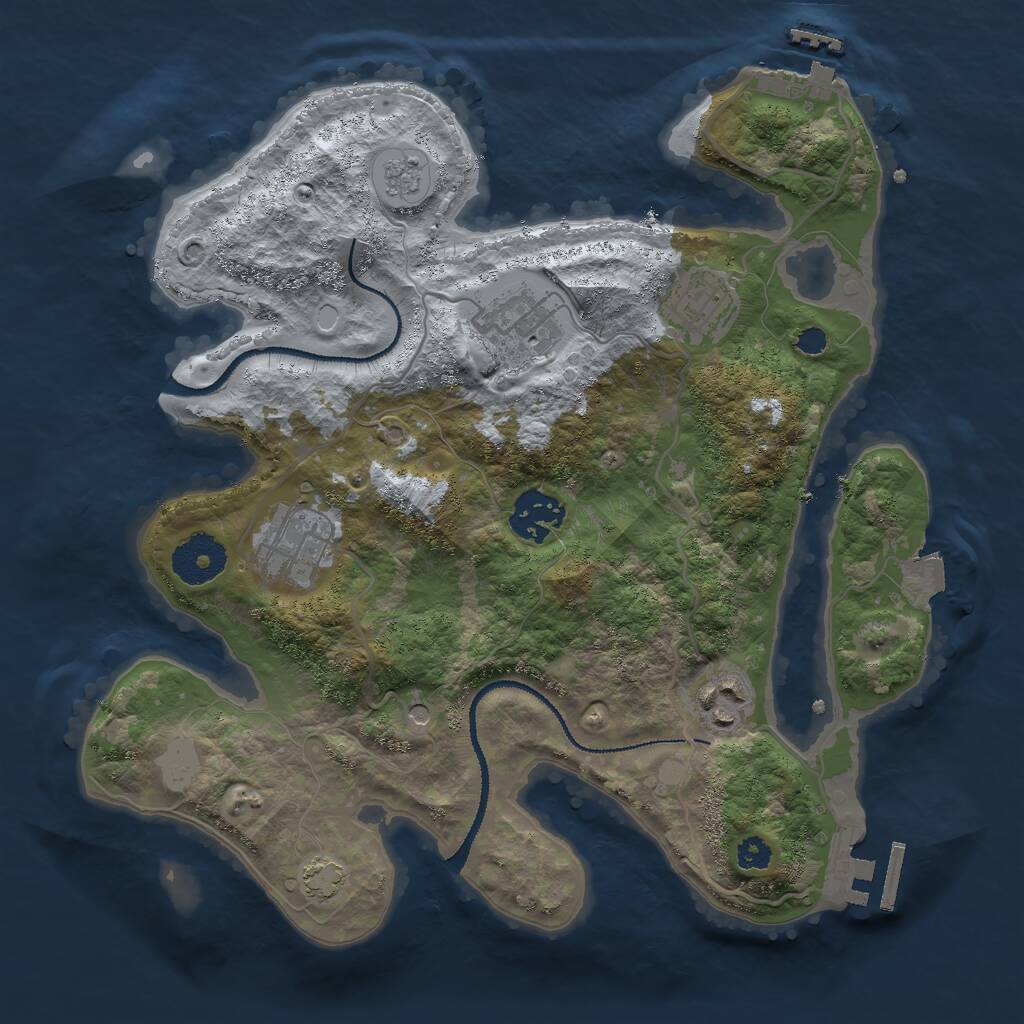 Rust Map: Procedural Map, Size: 3000, Seed: 8037416, 11 Monuments