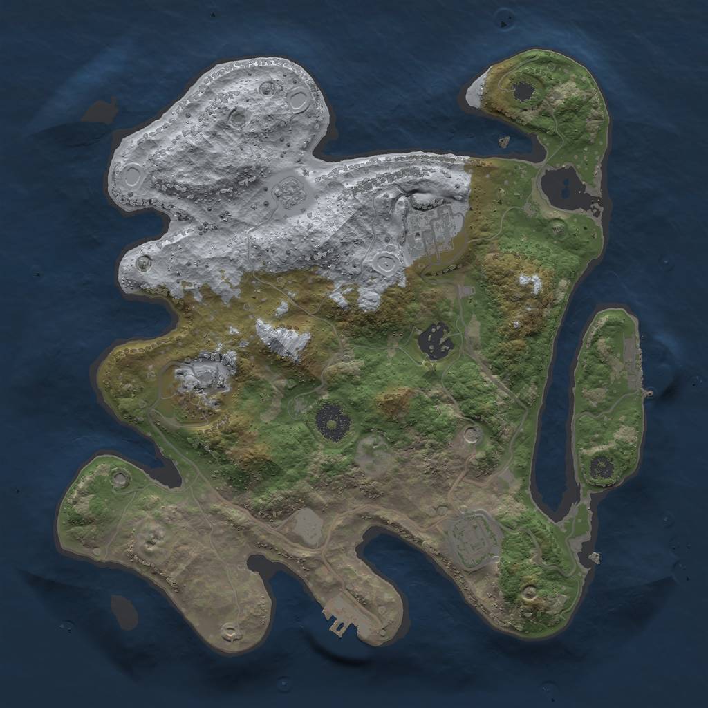 Rust Map: Procedural Map, Size: 3000, Seed: 8037416, 13 Monuments