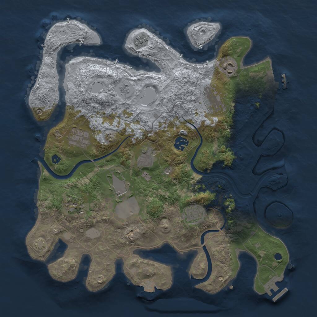 Rust Map: Procedural Map, Size: 3500, Seed: 1457454822, 15 Monuments