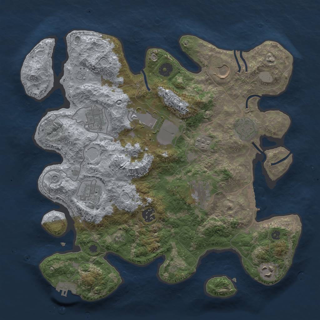 Rust Map: Procedural Map, Size: 3500, Seed: 1796985436, 18 Monuments