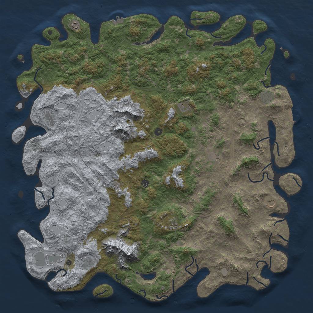 Rust Map: Procedural Map, Size: 6000, Seed: 57427, 20 Monuments