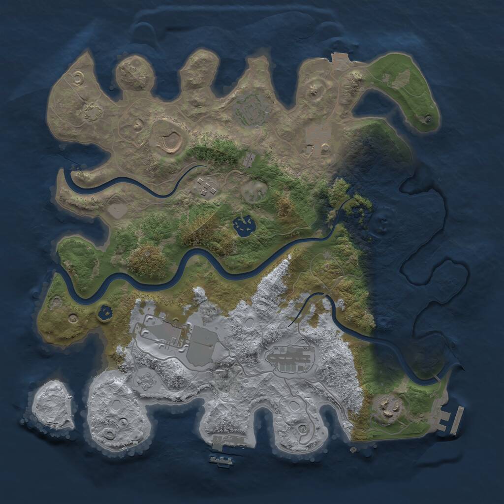 Rust Map: Procedural Map, Size: 3500, Seed: 325781792, 14 Monuments