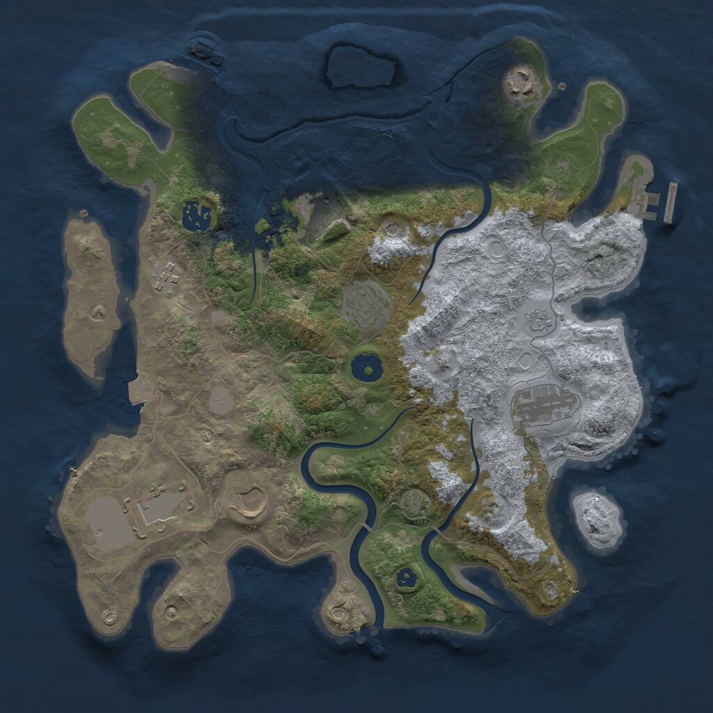 Rust Map: Procedural Map, Size: 3500, Seed: 29212714, 14 Monuments