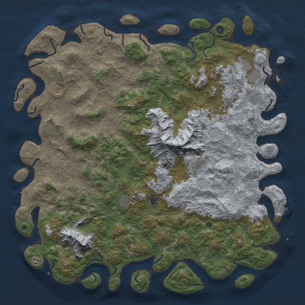 Rust Map: Procedural Map, Size: 6000, Seed: 82649, 20 Monuments