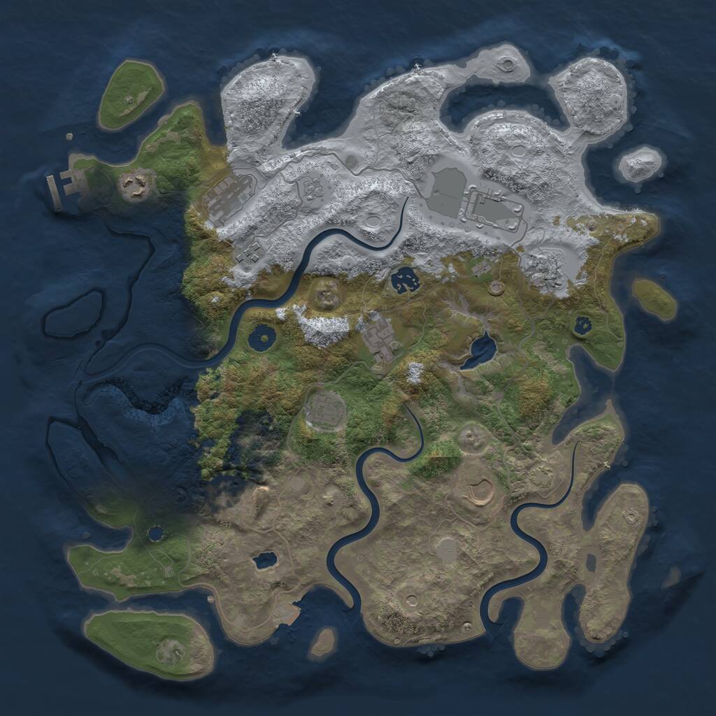 Rust Map: Procedural Map, Size: 4000, Seed: 310768681, 15 Monuments