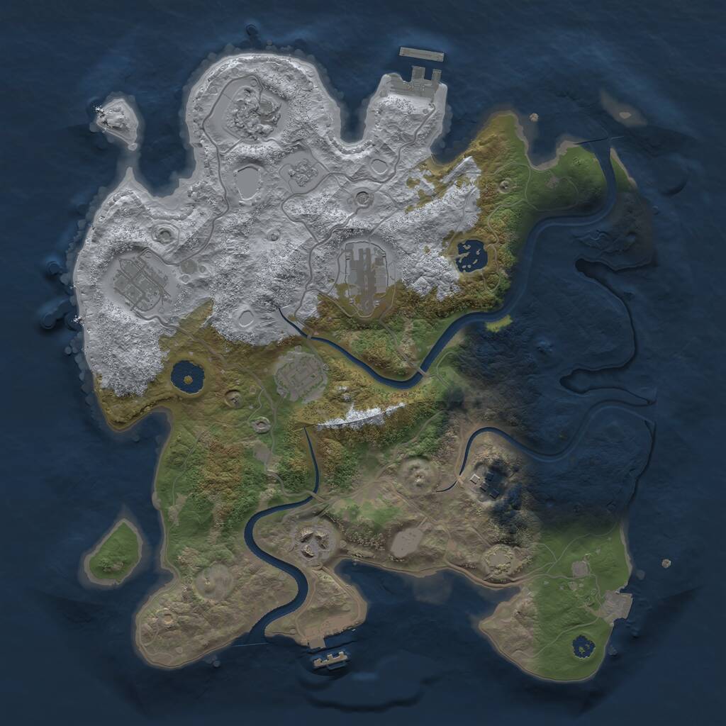 Rust Map: Procedural Map, Size: 3333, Seed: 8533710, 13 Monuments