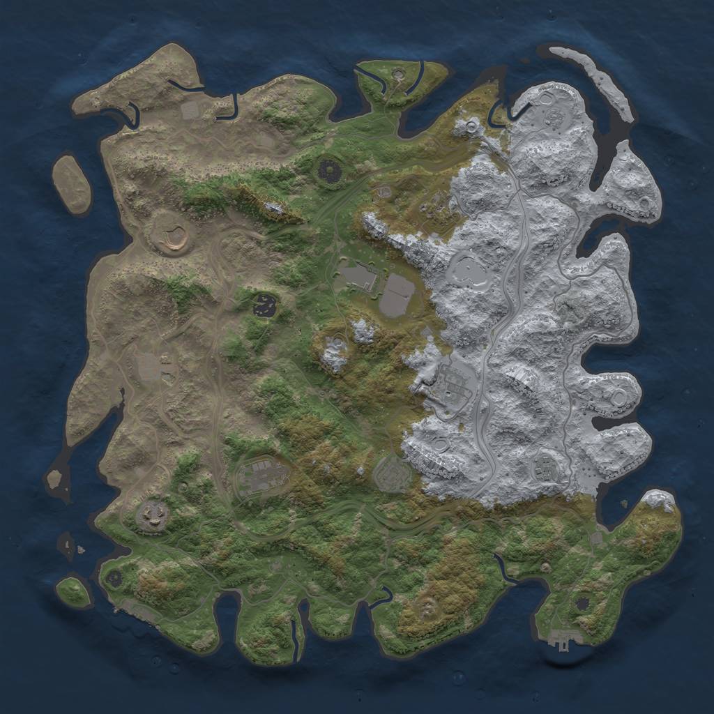 Rust Map: Procedural Map, Size: 4500, Seed: 42551, 19 Monuments