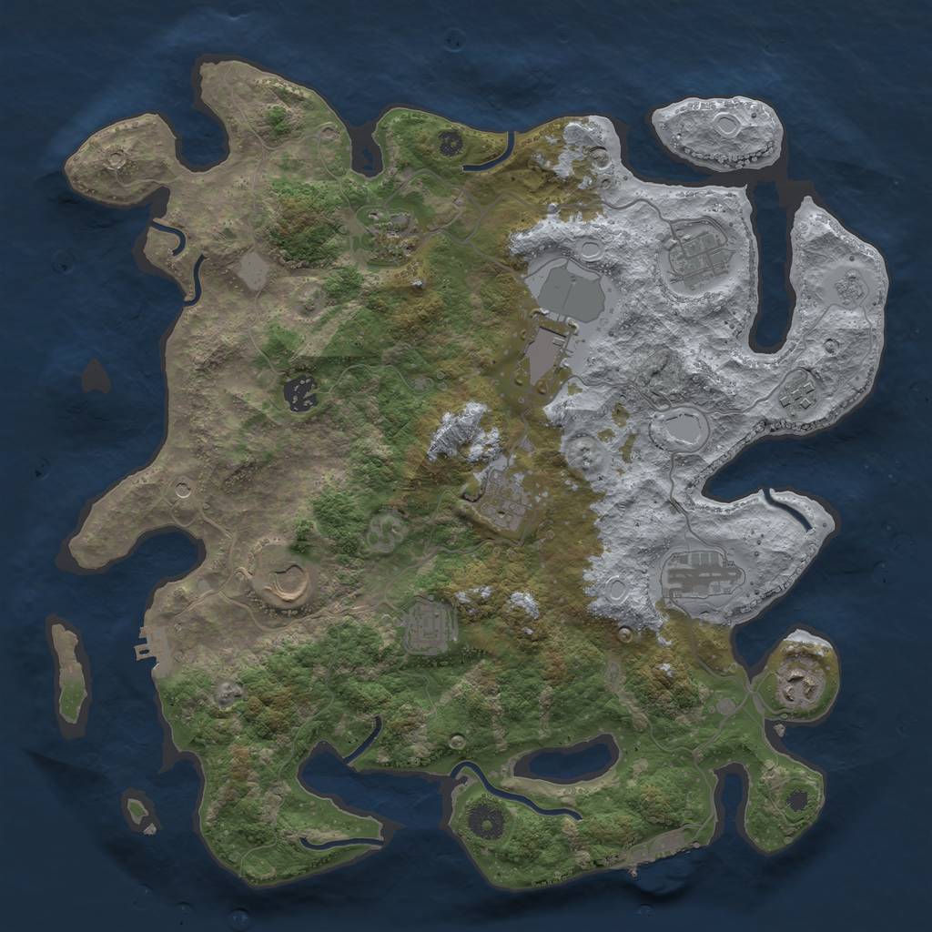 Rust Map: Procedural Map, Size: 3850, Seed: 68, 19 Monuments