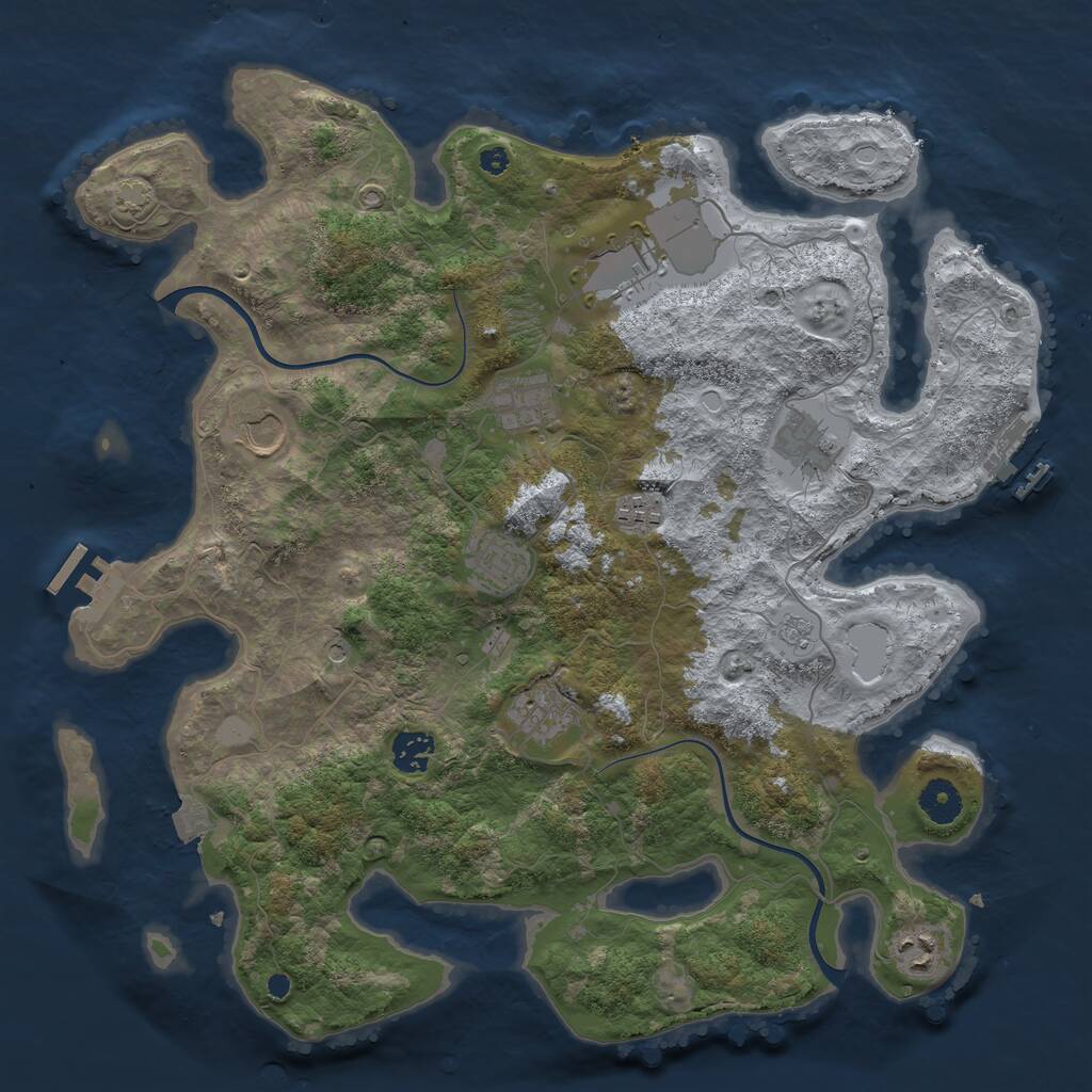 Rust Map: Procedural Map, Size: 3850, Seed: 68, 15 Monuments