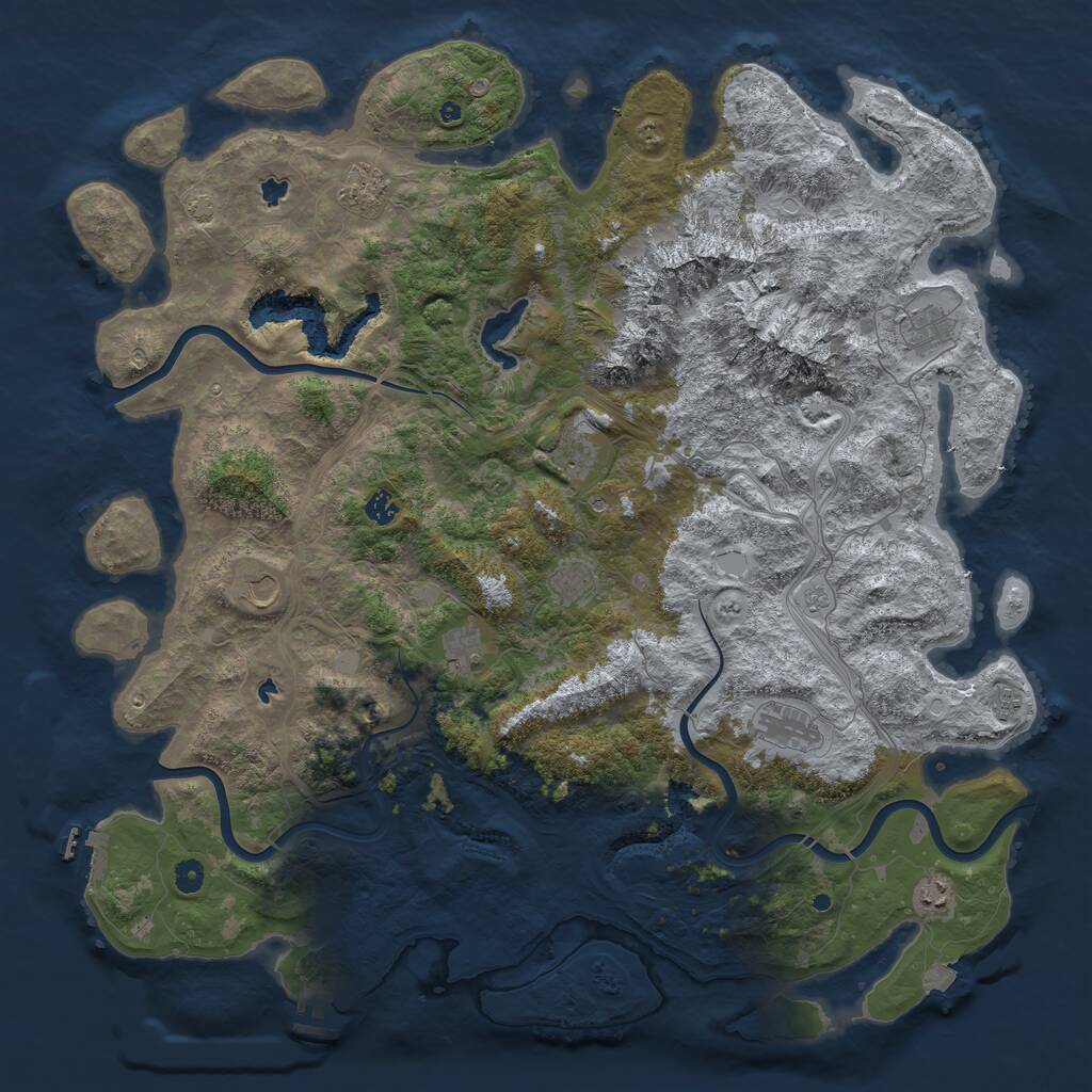 Rust Map: Procedural Map, Size: 5100, Seed: 2495, 16 Monuments