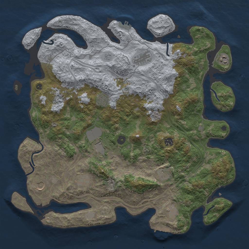 Rust Map: Procedural Map, Size: 4250, Seed: 63626242, 20 Monuments