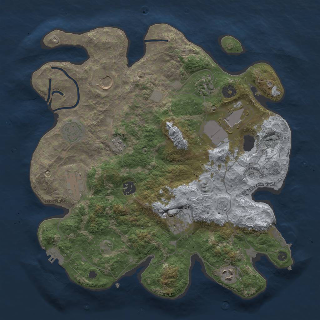 Rust Map: Procedural Map, Size: 3500, Seed: 1635935030, 18 Monuments