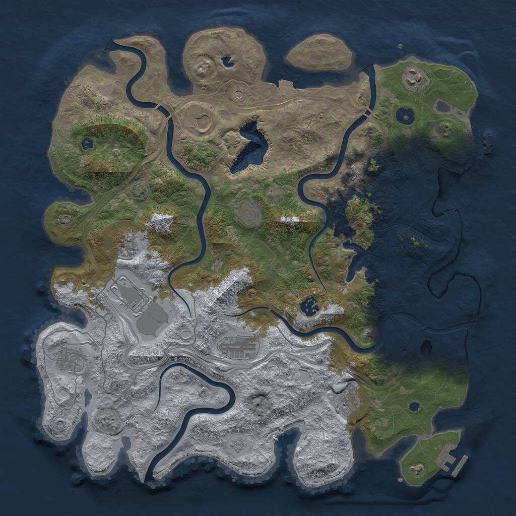 Rust Map: Procedural Map, Size: 4250, Seed: 314159265, 16 Monuments
