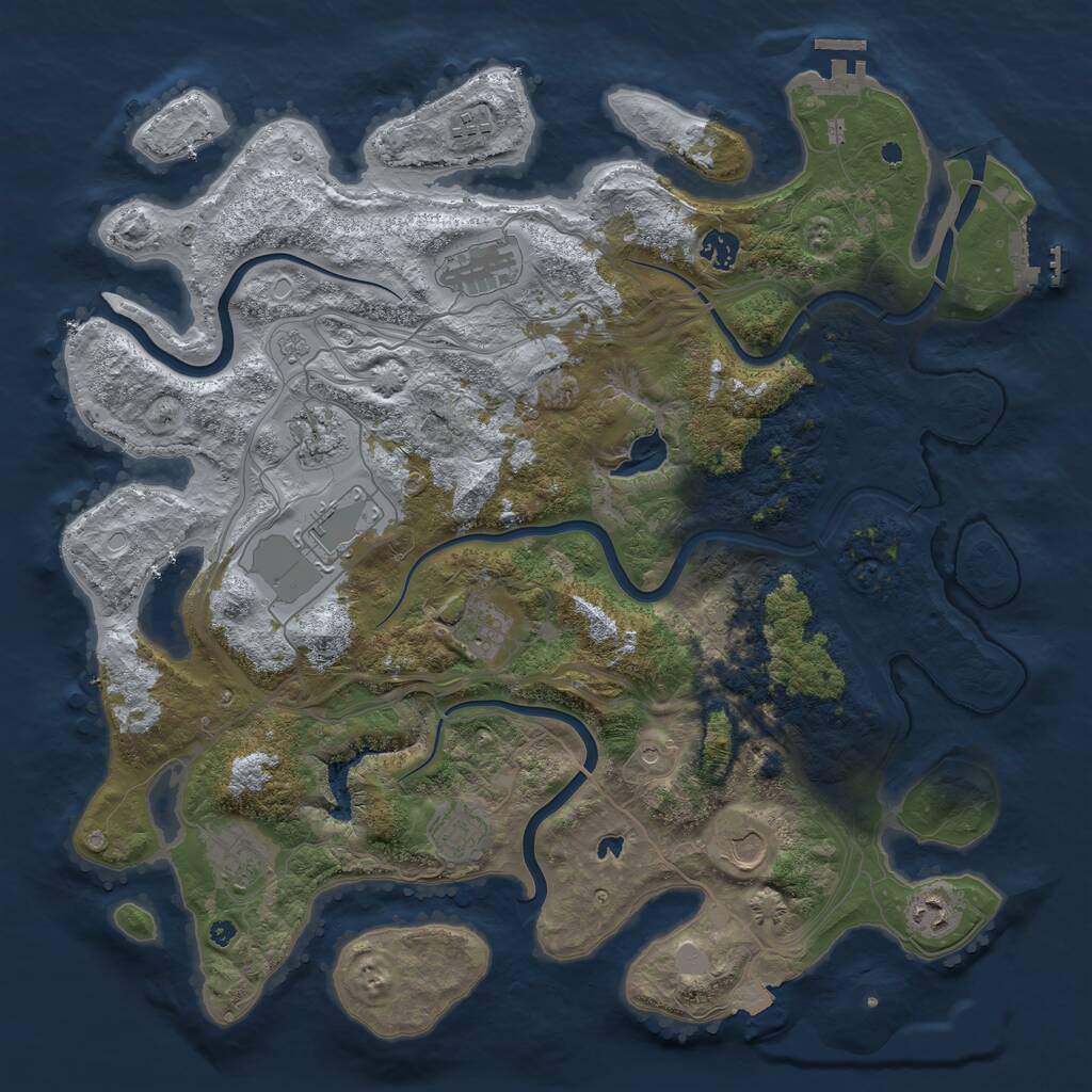 Rust Map: Procedural Map, Size: 4250, Seed: 350, 16 Monuments