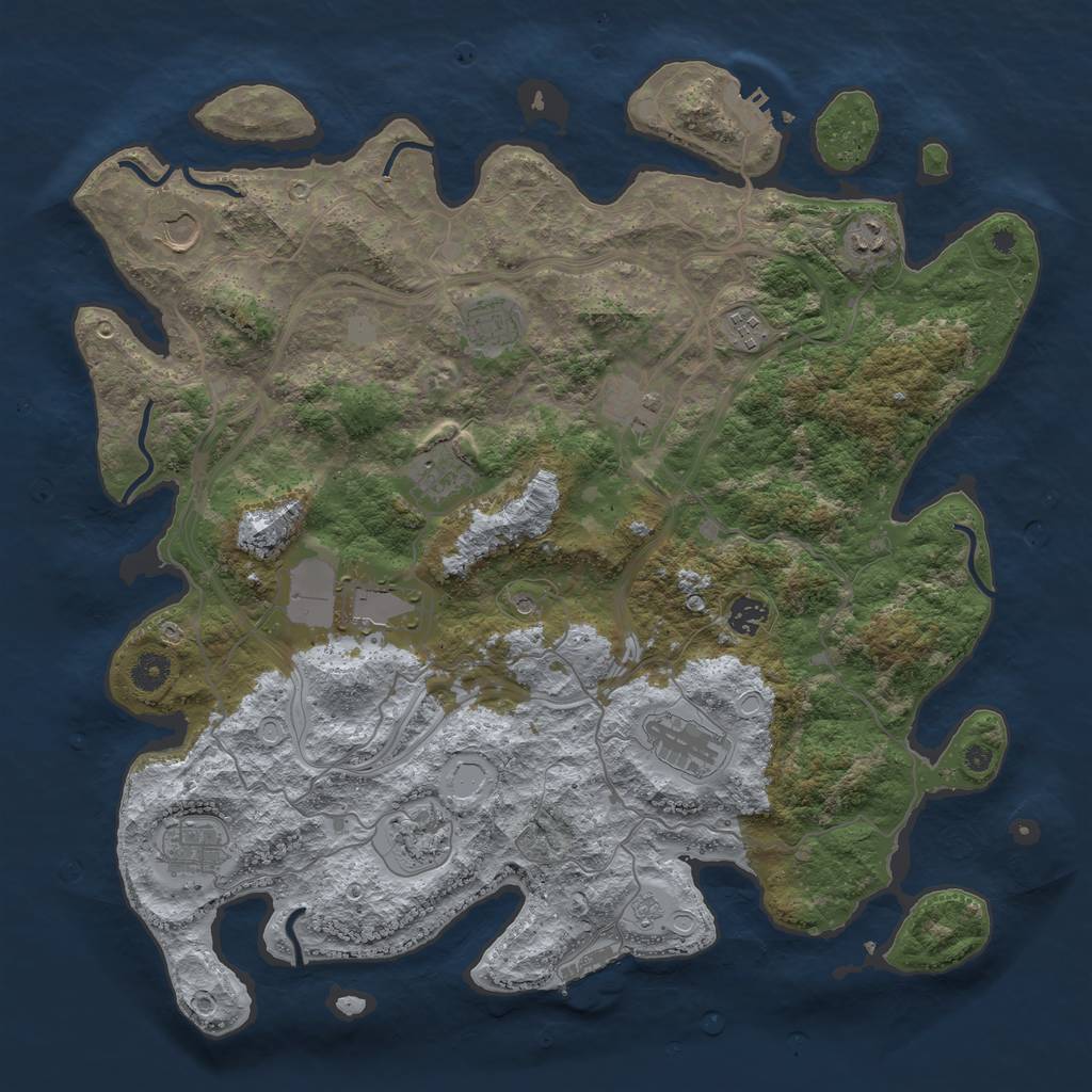 Rust Map: Procedural Map, Size: 4250, Seed: 693051293, 20 Monuments