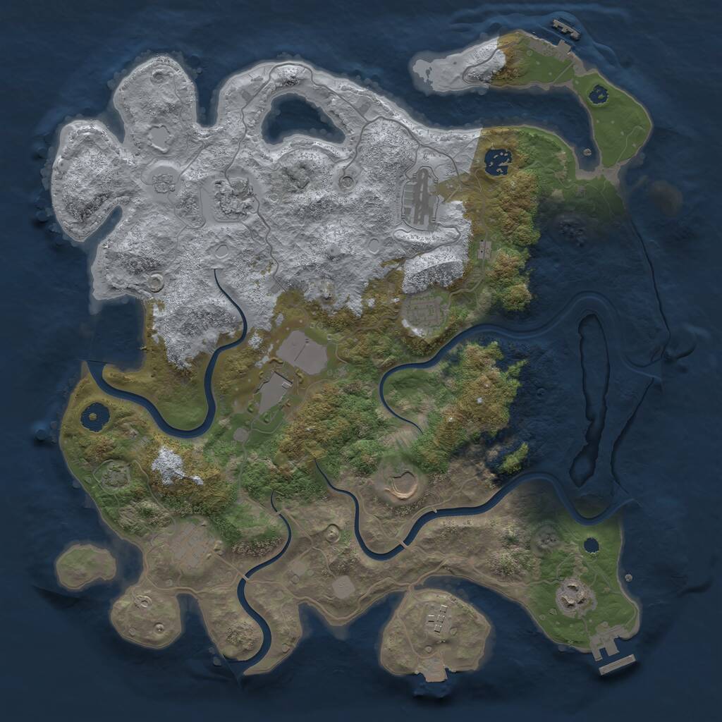 Rust Map: Procedural Map, Size: 3900, Seed: 13110302, 15 Monuments
