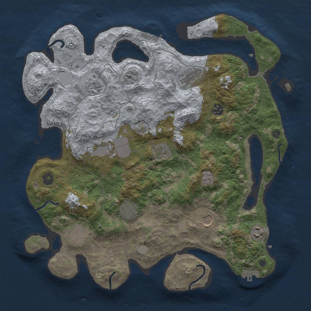 Rust Map: Procedural Map, Size: 3900, Seed: 13110302, 19 Monuments