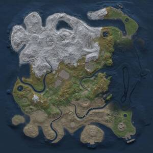 Thumbnail Rust Map: Procedural Map, Size: 3900, Seed: 13110302, 15 Monuments