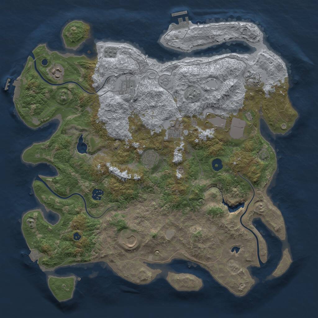 Rust Map: Procedural Map, Size: 4096, Seed: 276149082, 15 Monuments