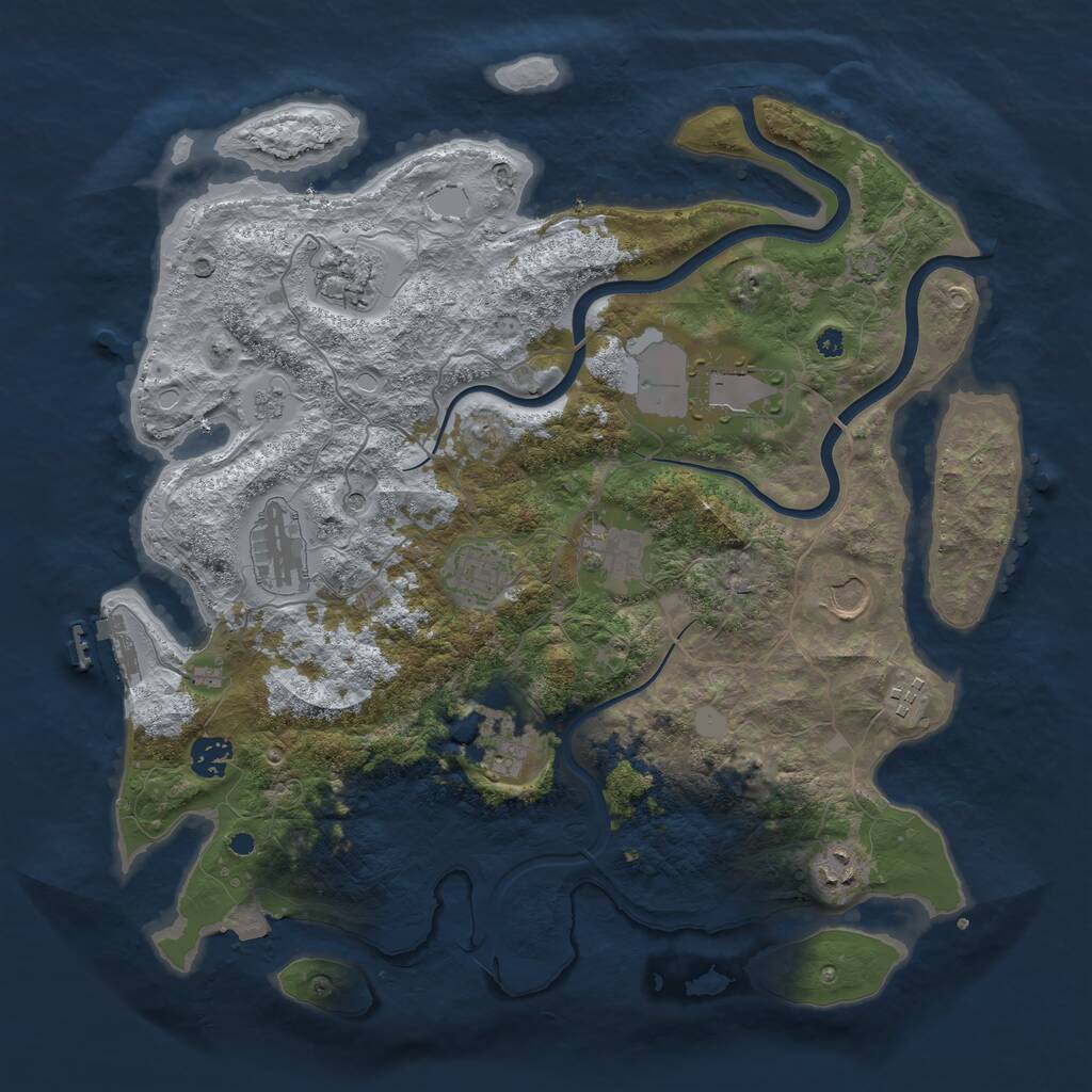 Rust Map: Procedural Map, Size: 3850, Seed: 85, 15 Monuments