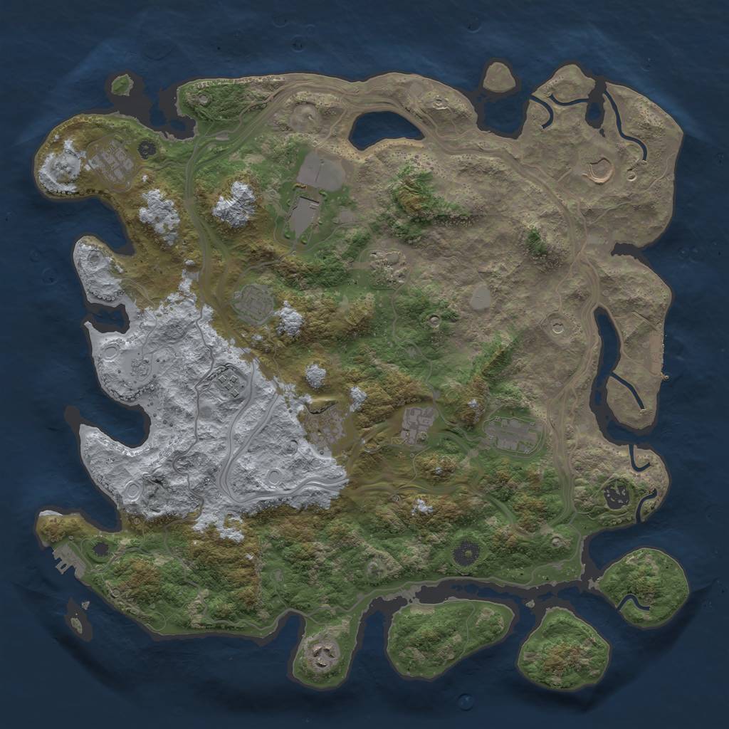 Rust Map: Procedural Map, Size: 4250, Seed: 121691635, 20 Monuments