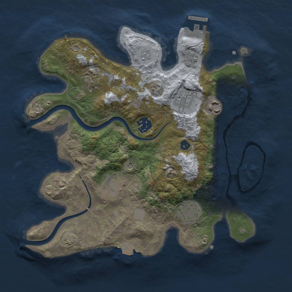 Rust Map: Procedural Map, Size: 3000, Seed: 249695, 12 Monuments