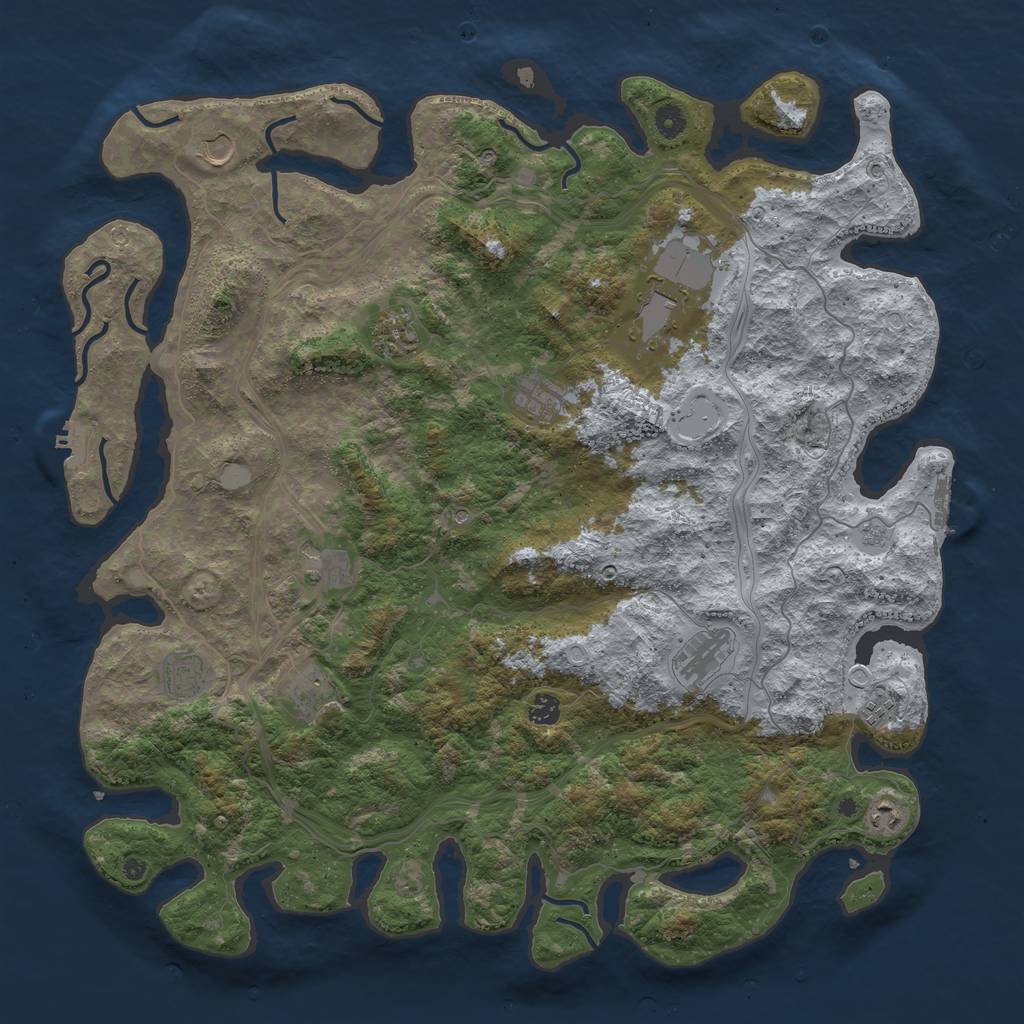 Rust Map: Procedural Map, Size: 4800, Seed: 970679847, 20 Monuments