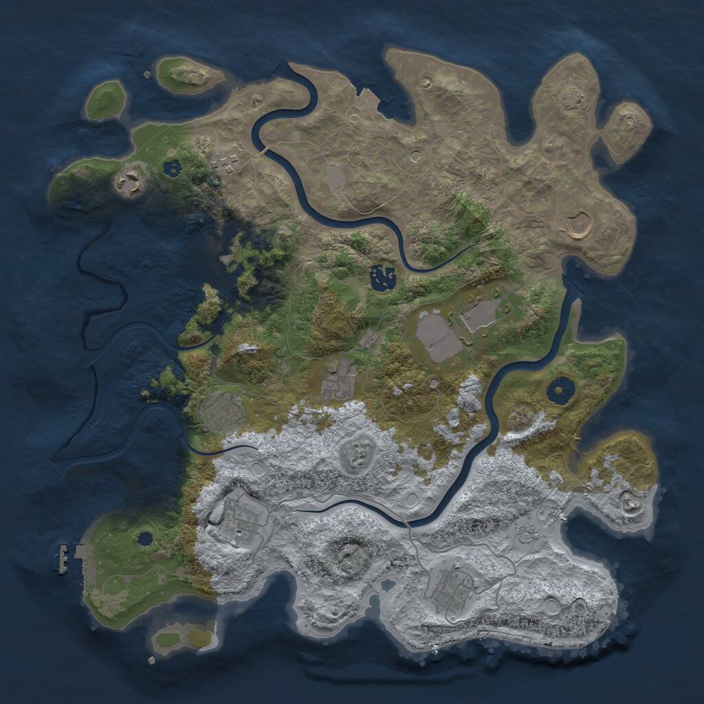 Rust Map: Procedural Map, Size: 3850, Seed: 974137, 15 Monuments