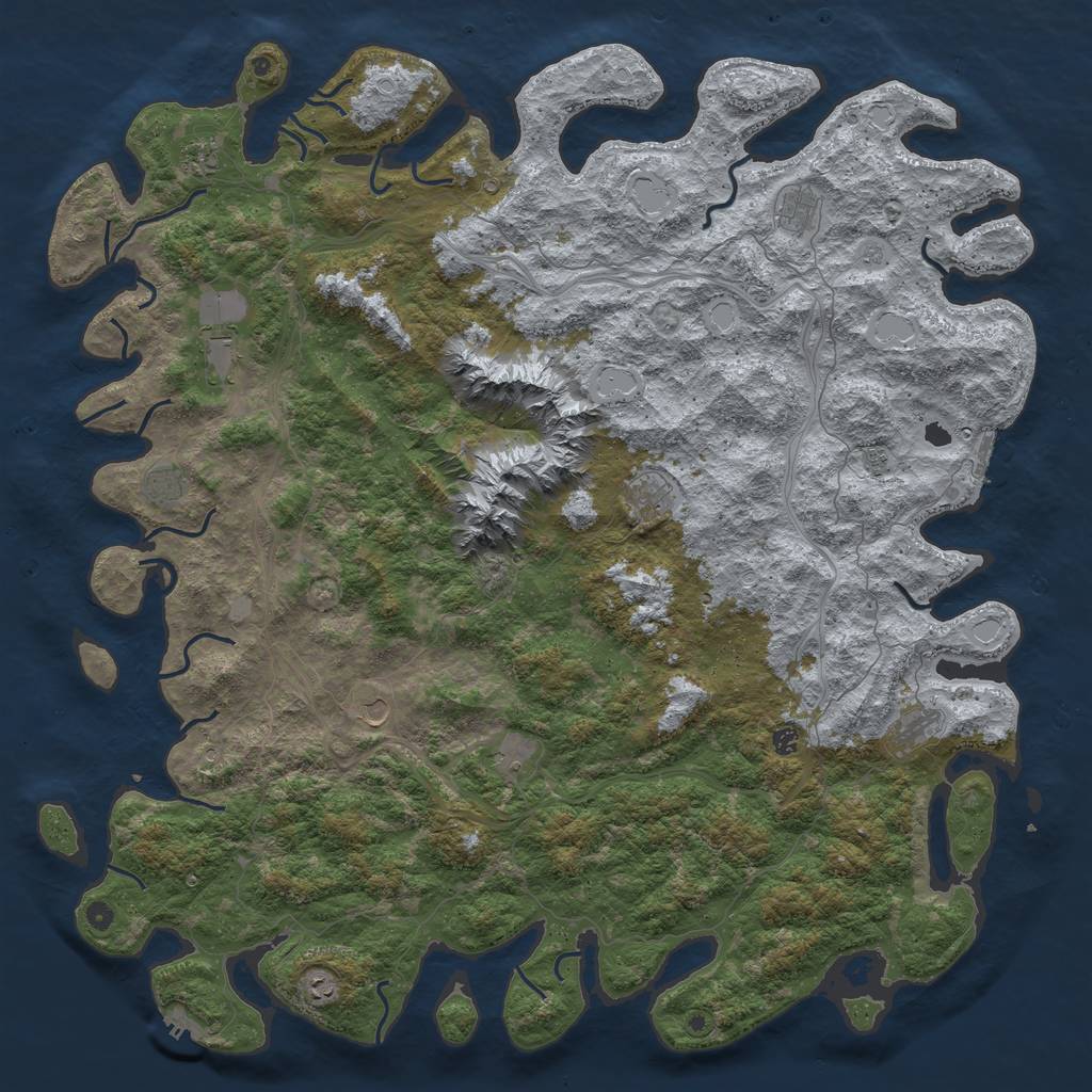 Rust Map: Procedural Map, Size: 6000, Seed: 67327, 20 Monuments