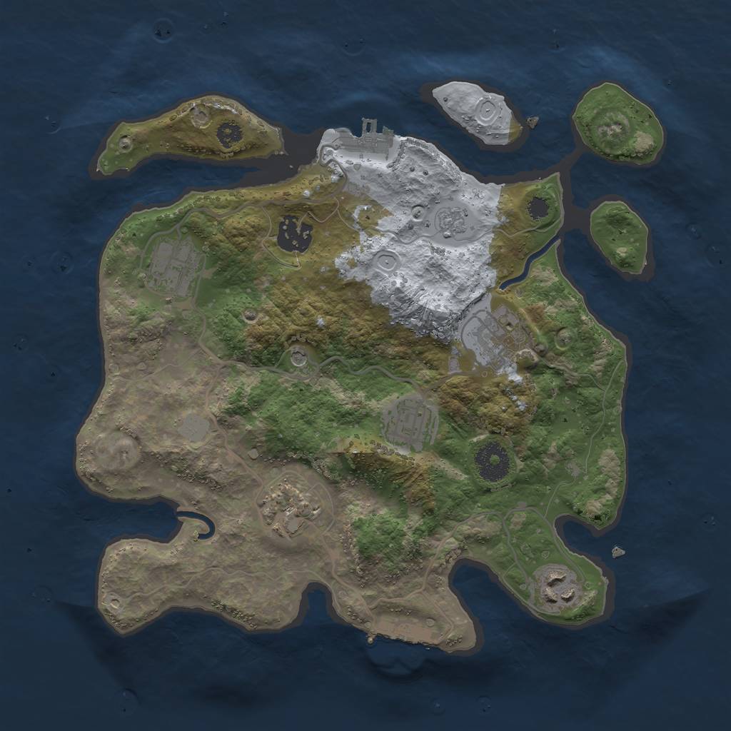 Rust Map: Procedural Map, Size: 3000, Seed: 3652249, 15 Monuments