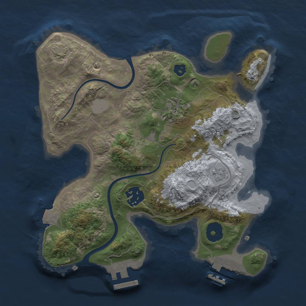 Rust Map: Procedural Map, Size: 2500, Seed: 19741, 7 Monuments