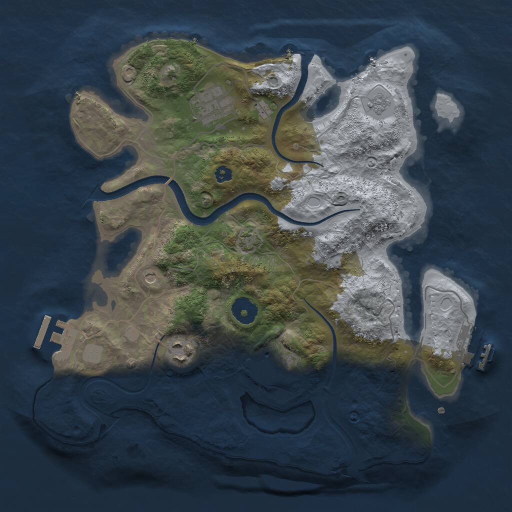 Rust Map: Procedural Map, Size: 3000, Seed: 276408960, 9 Monuments