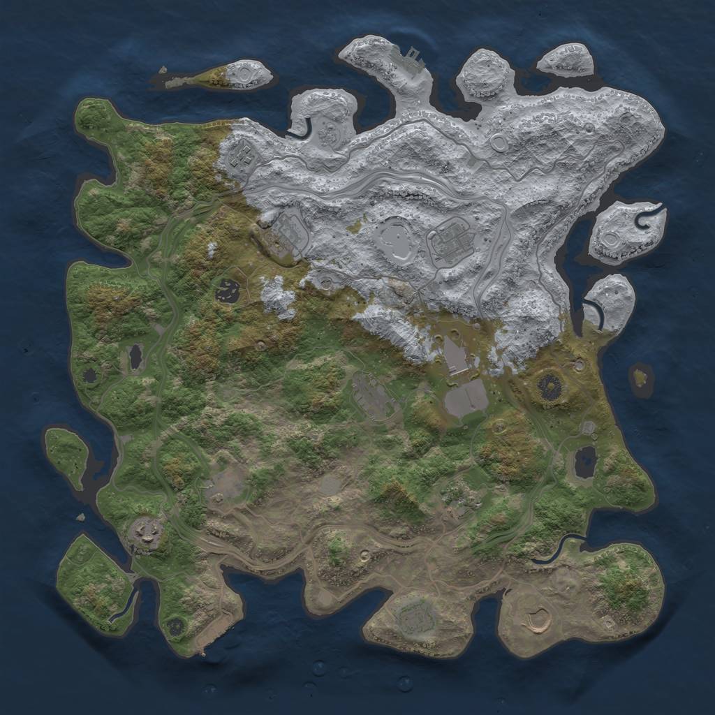 Rust Map: Procedural Map, Size: 4300, Seed: 55787, 20 Monuments