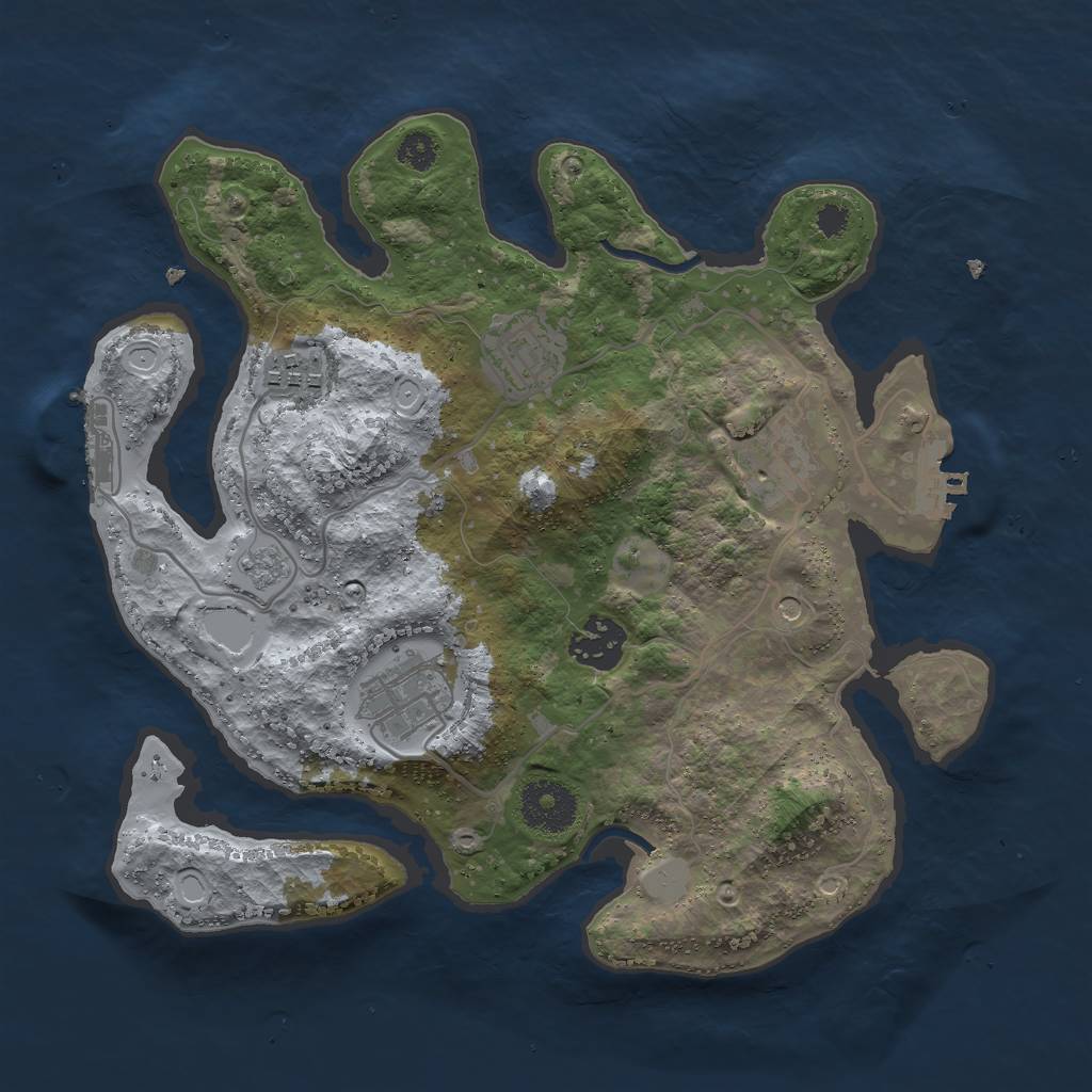 Rust Map: Procedural Map, Size: 3000, Seed: 78773, 14 Monuments