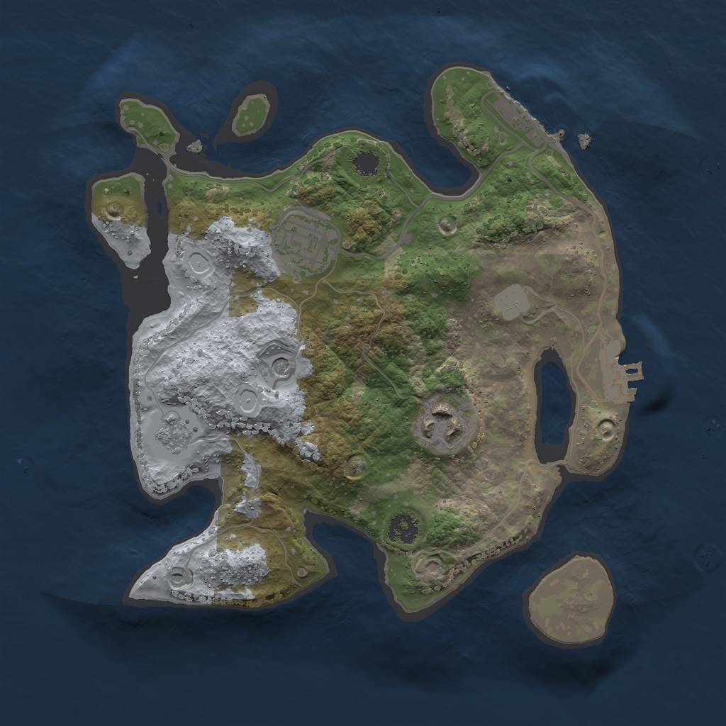 Rust Map: Procedural Map, Size: 2500, Seed: 50254, 11 Monuments