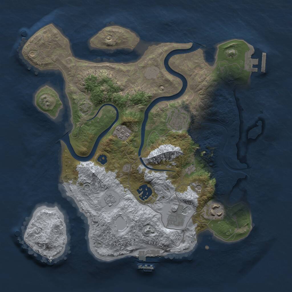 Rust Map: Procedural Map, Size: 3000, Seed: 17927, 11 Monuments