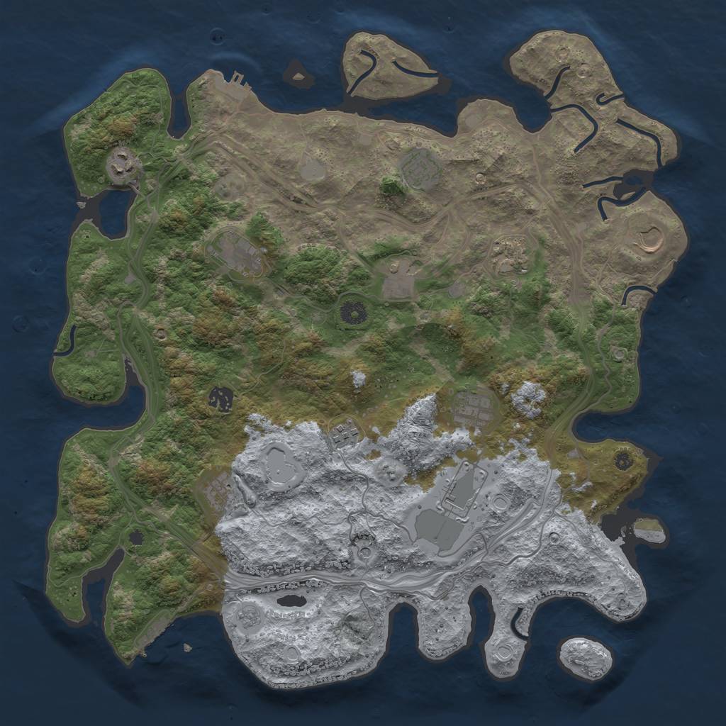 Rust Map: Procedural Map, Size: 4250, Seed: 1788021111, 20 Monuments