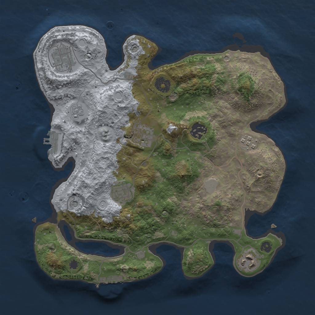 Rust Map: Procedural Map, Size: 3000, Seed: 940302654, 15 Monuments