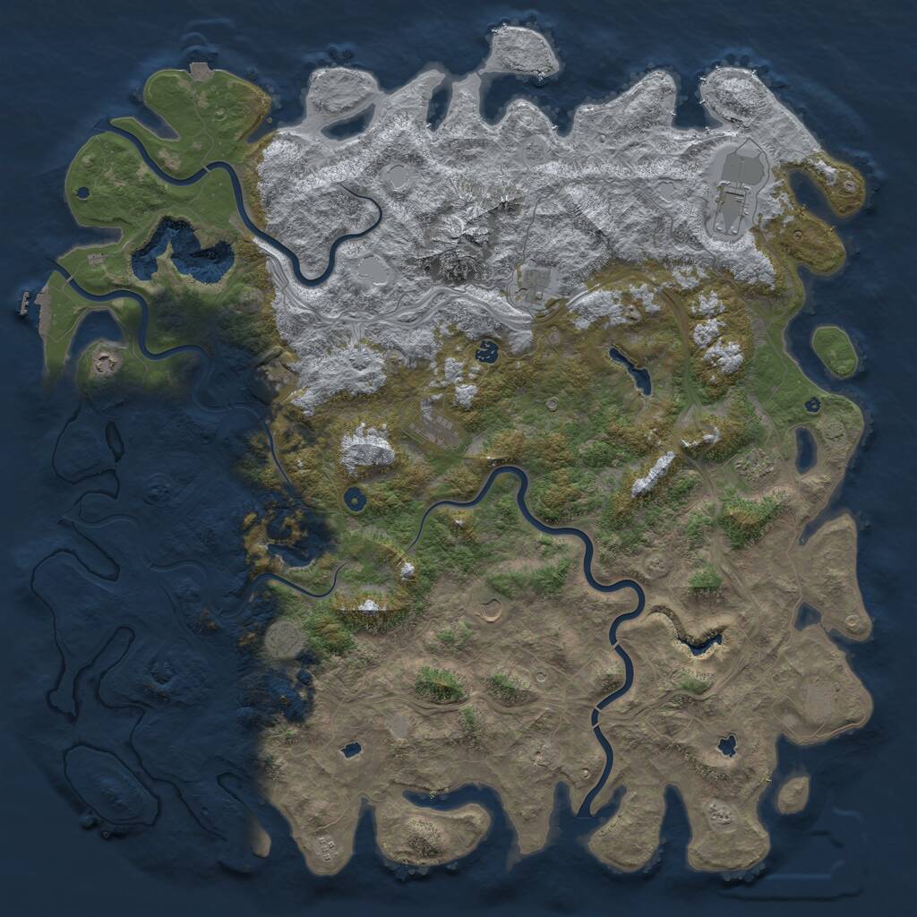 Rust Map: Procedural Map, Size: 6000, Seed: 108755592, 17 Monuments