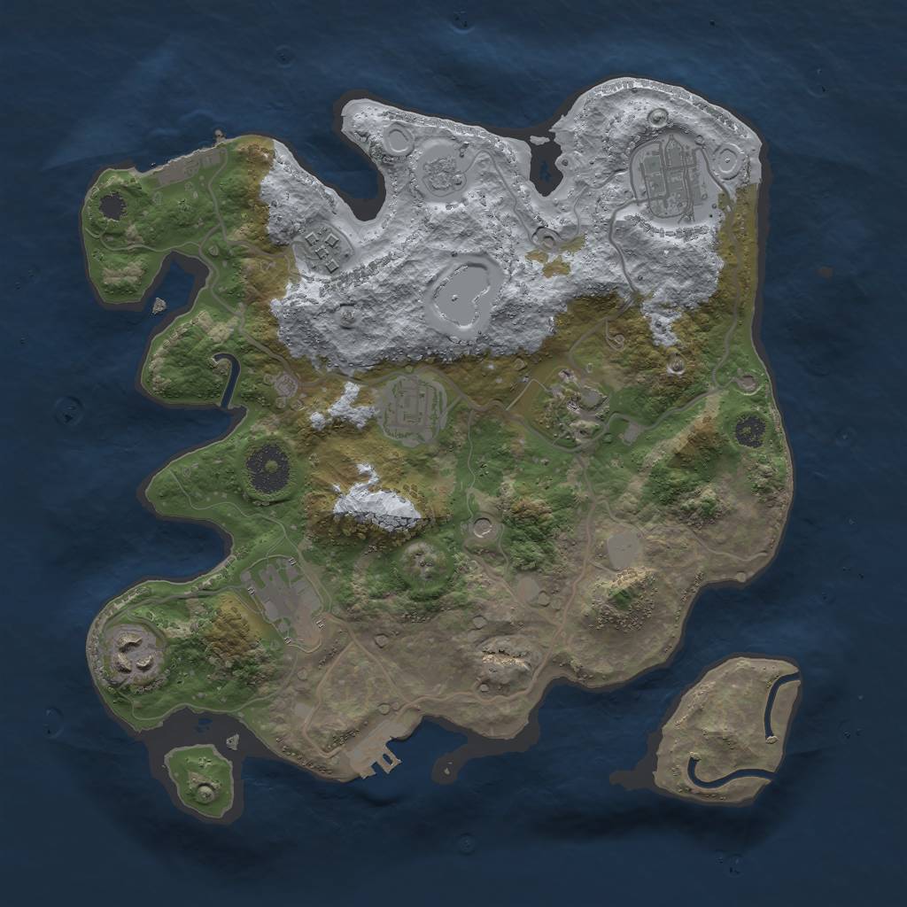 Rust Map: Procedural Map, Size: 3000, Seed: 98693, 15 Monuments