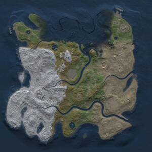 Thumbnail Rust Map: Procedural Map, Size: 3700, Seed: 1755552143, 14 Monuments