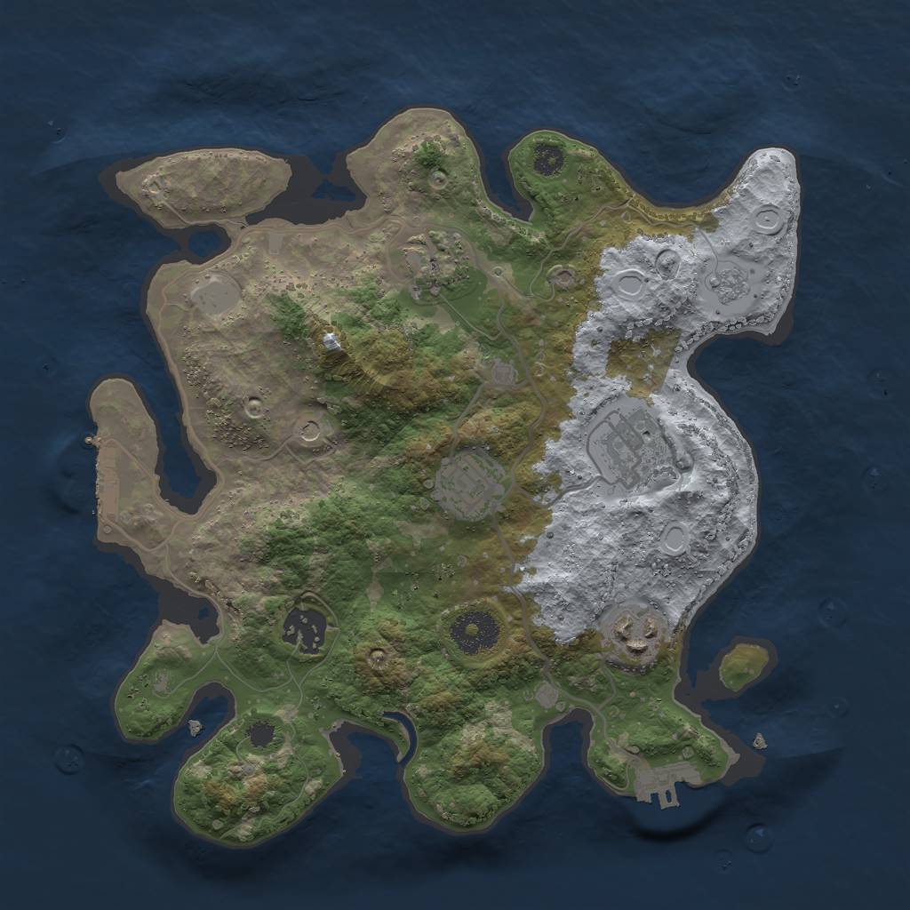 Rust Map: Procedural Map, Size: 3000, Seed: 9427681, 14 Monuments