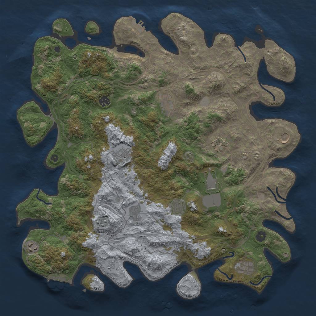Rust Map: Procedural Map, Size: 4500, Seed: 770079904, 20 Monuments