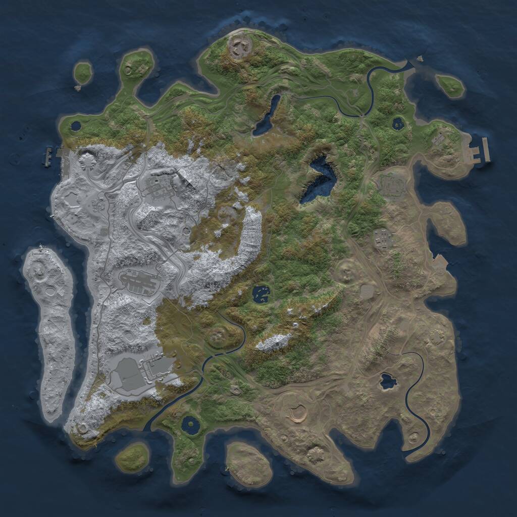 Rust Map: Procedural Map, Size: 4250, Seed: 860317, 14 Monuments