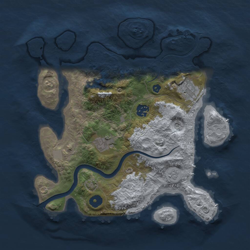 Rust Map: Procedural Map, Size: 3000, Seed: 7780, 7 Monuments